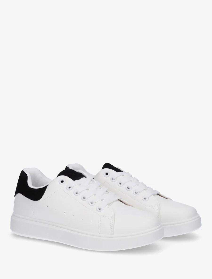 Effen sneakers met contrasterende hielversteviging - Zwart - Image 4