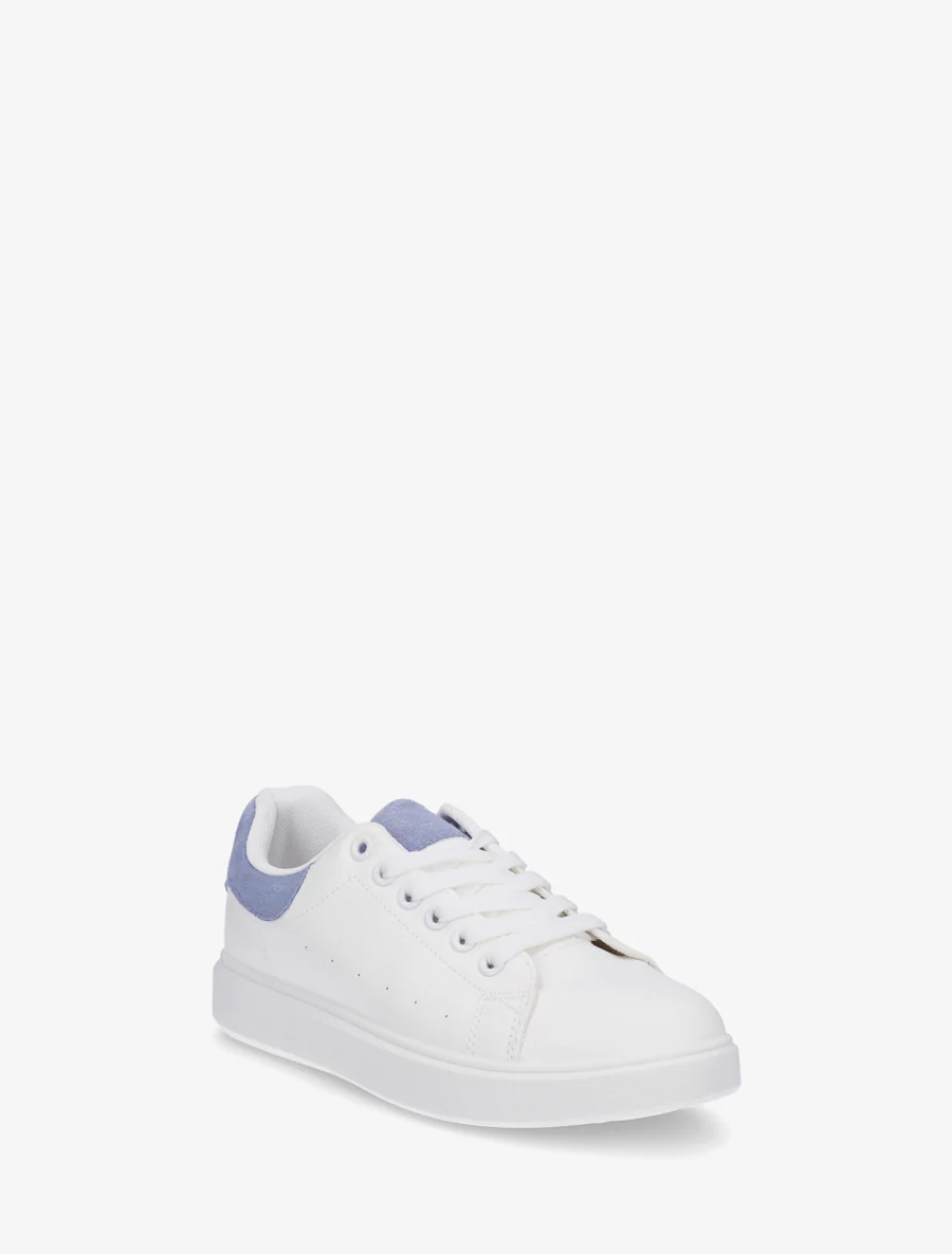 Effen sneakers met contrasterende hielversteviging - Blauw - Image 2