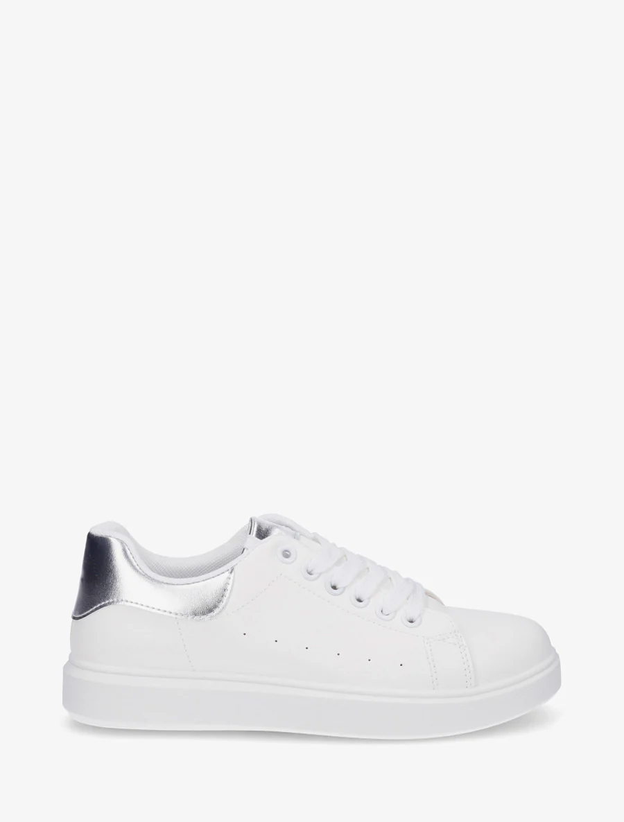 Effen sneakers met contrasterende hielversteviging - Geld