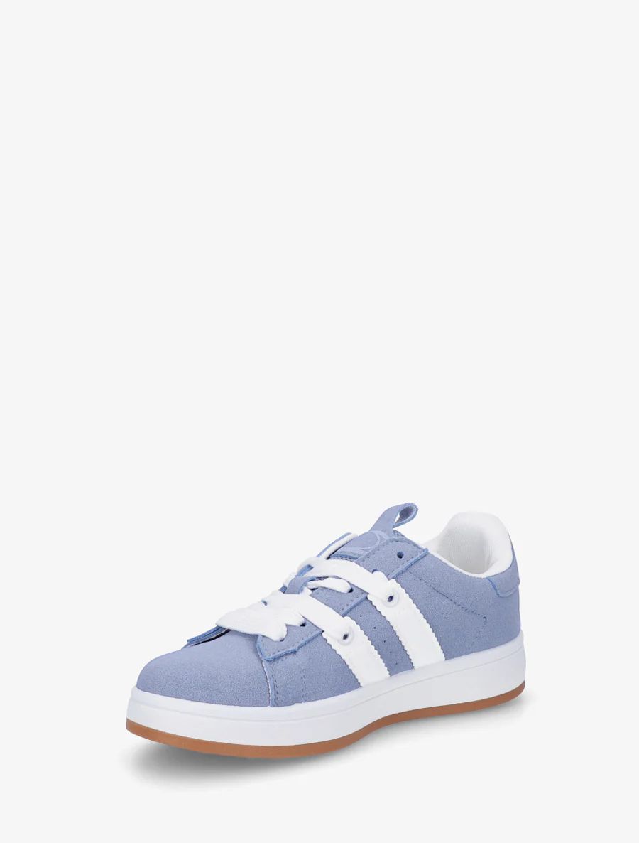 Effen sneakers met contrasterende strepen - Blauw - Image 3