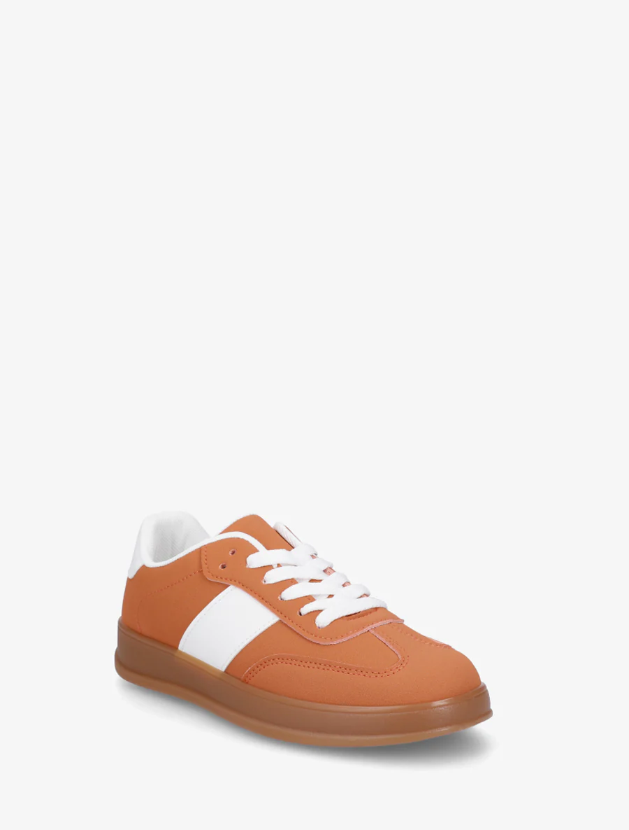 Effen sneakers met rubberen zool - Oranje - Image 2