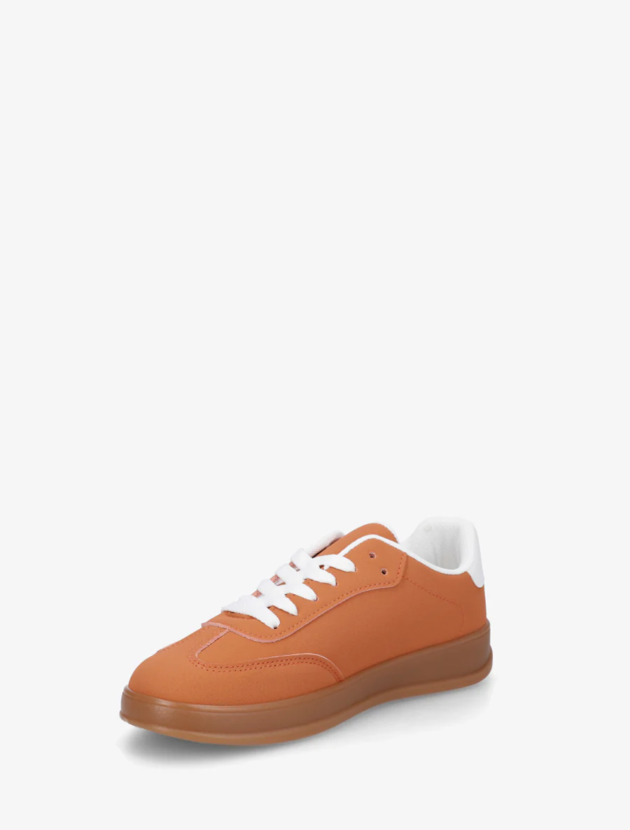 Effen sneakers met rubberen zool - Oranje - Image 3