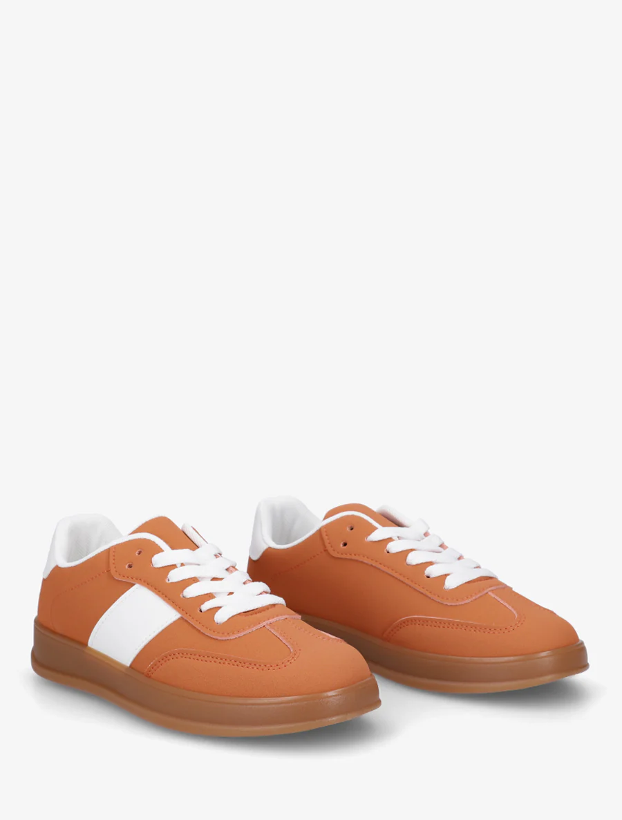 Effen sneakers met rubberen zool - Oranje - Image 4
