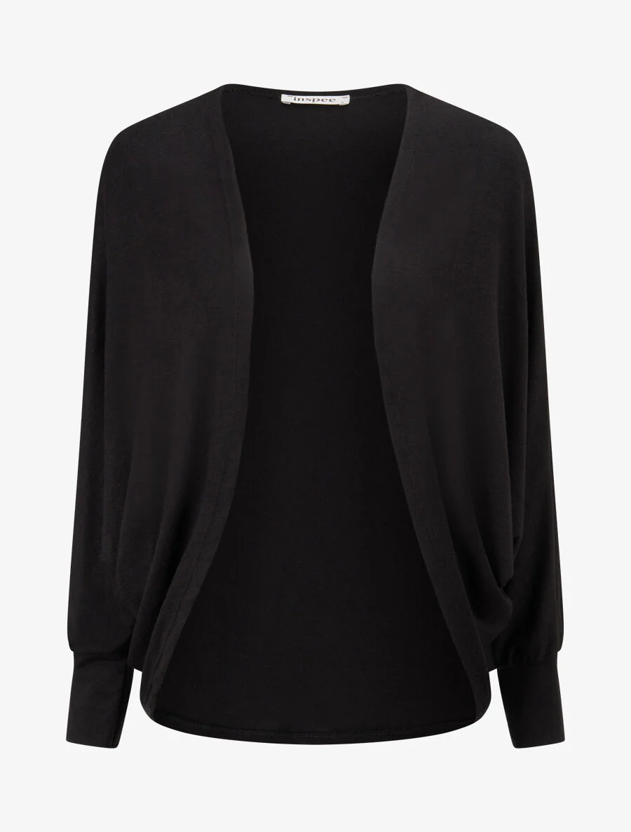Effen vest met dolmanmouwen - Zwart