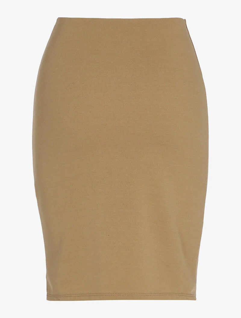 Effengekleurde kokerrok - beige - Image 2