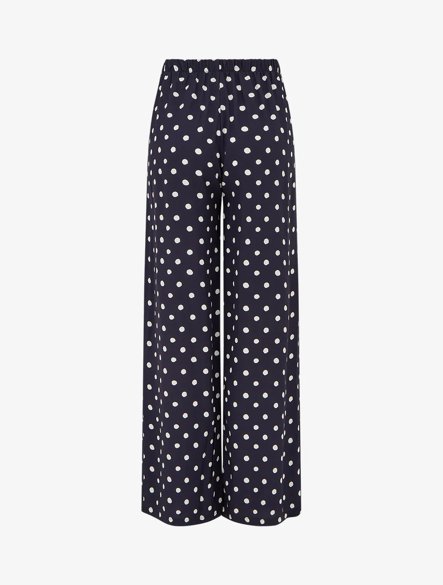Elastische broek met stippen - Nachtblauw - Image 2