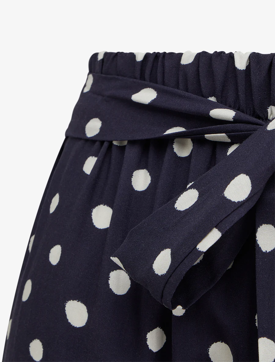 Elastische broek met stippen - Nachtblauw - Image 3