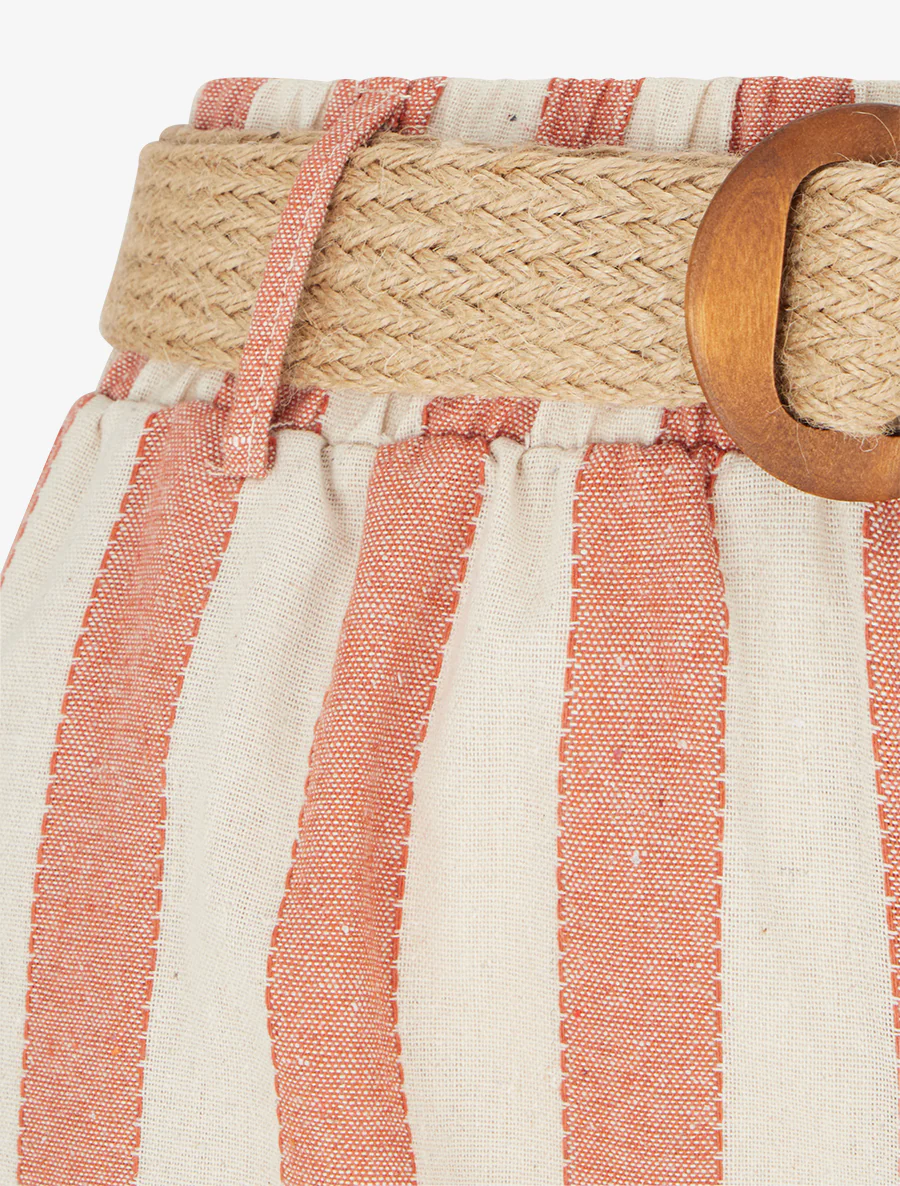 Elastische broek met streepprint - Zalmroze - Image 3