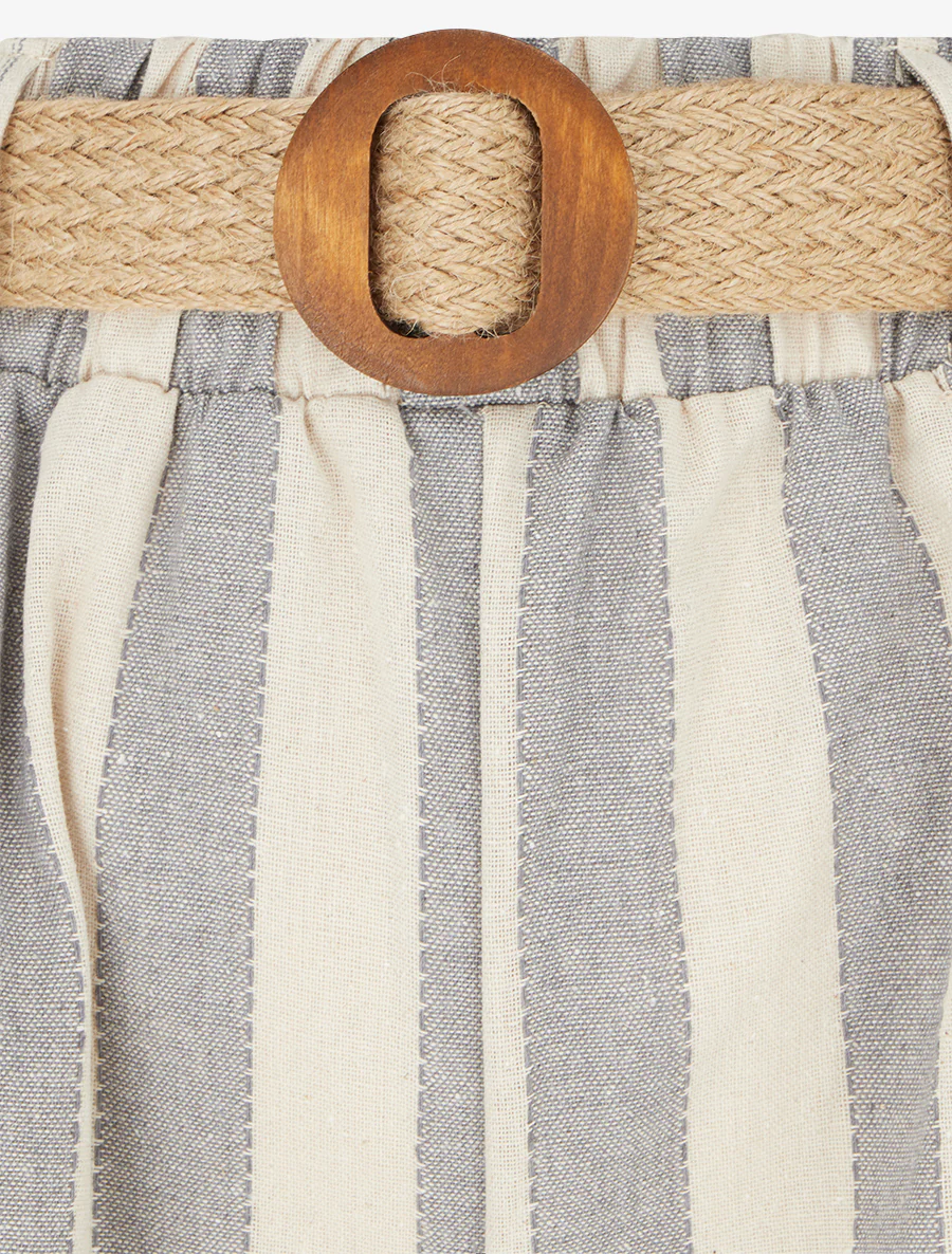 Elastische broek met streepprint - Grijs - Image 3