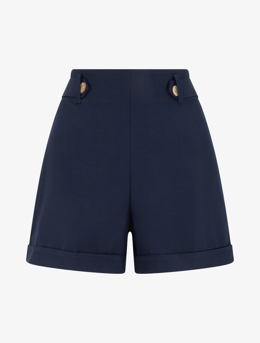 Elastische korte uni - Marine
