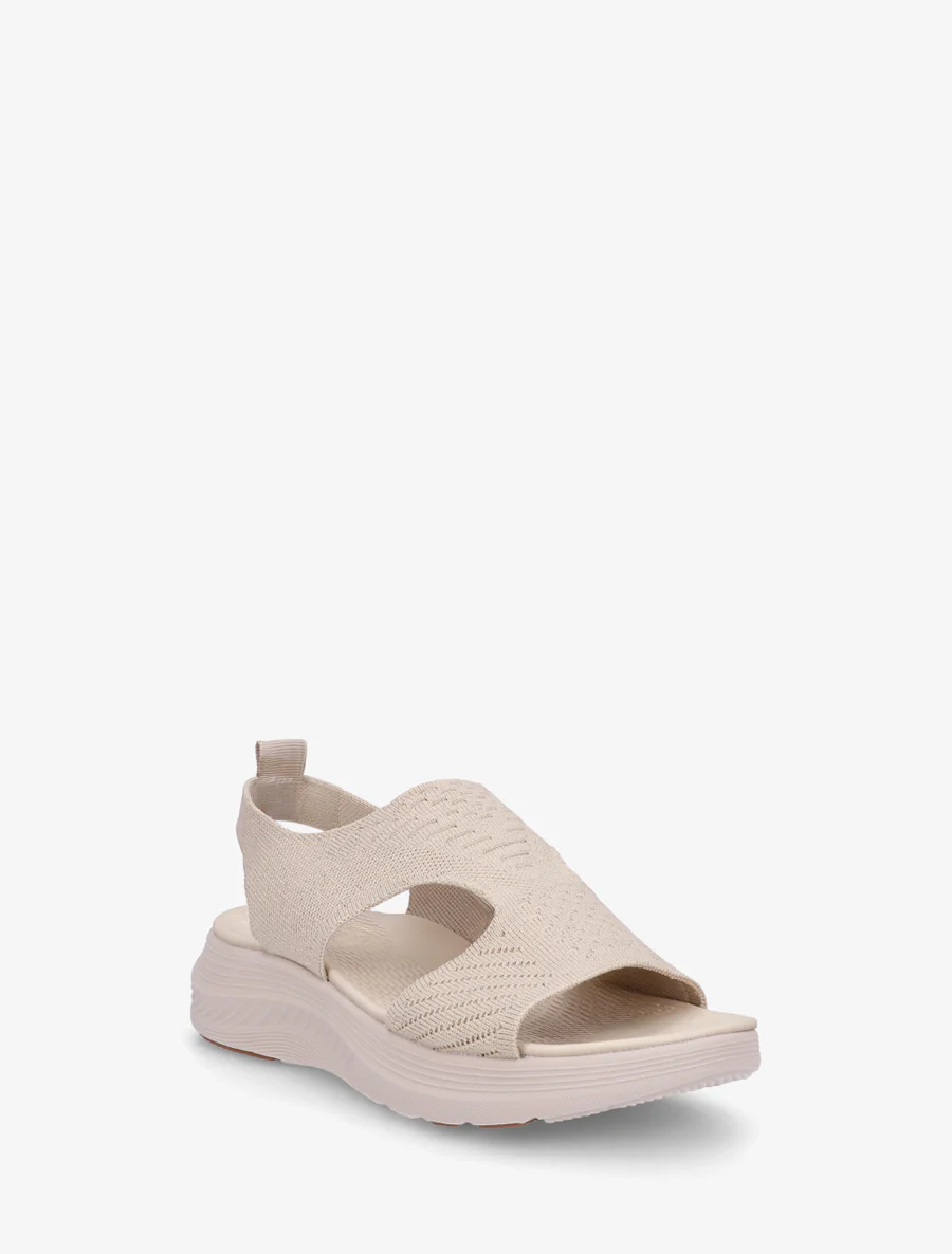 Elastische sandalen van iriserende stof - Beige - Image 2