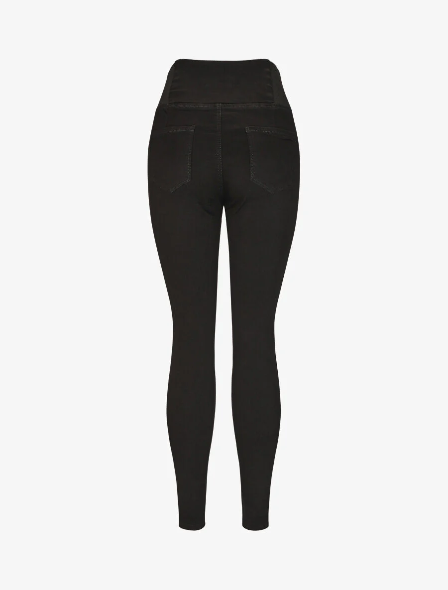 Elastische taille Jegging. slanke pasvorm - Zwart - Image 2