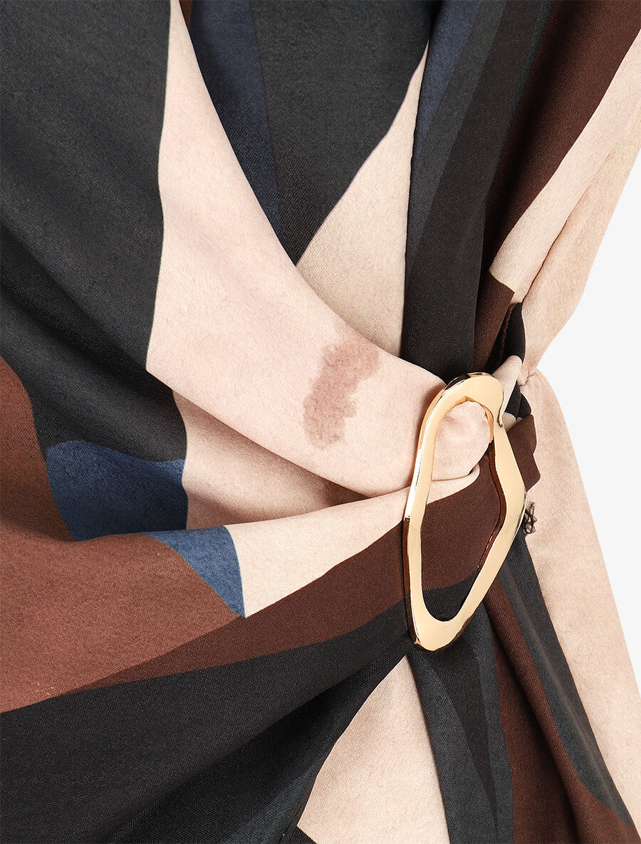 Elastische top met abstracte print - Zwart - Image 3