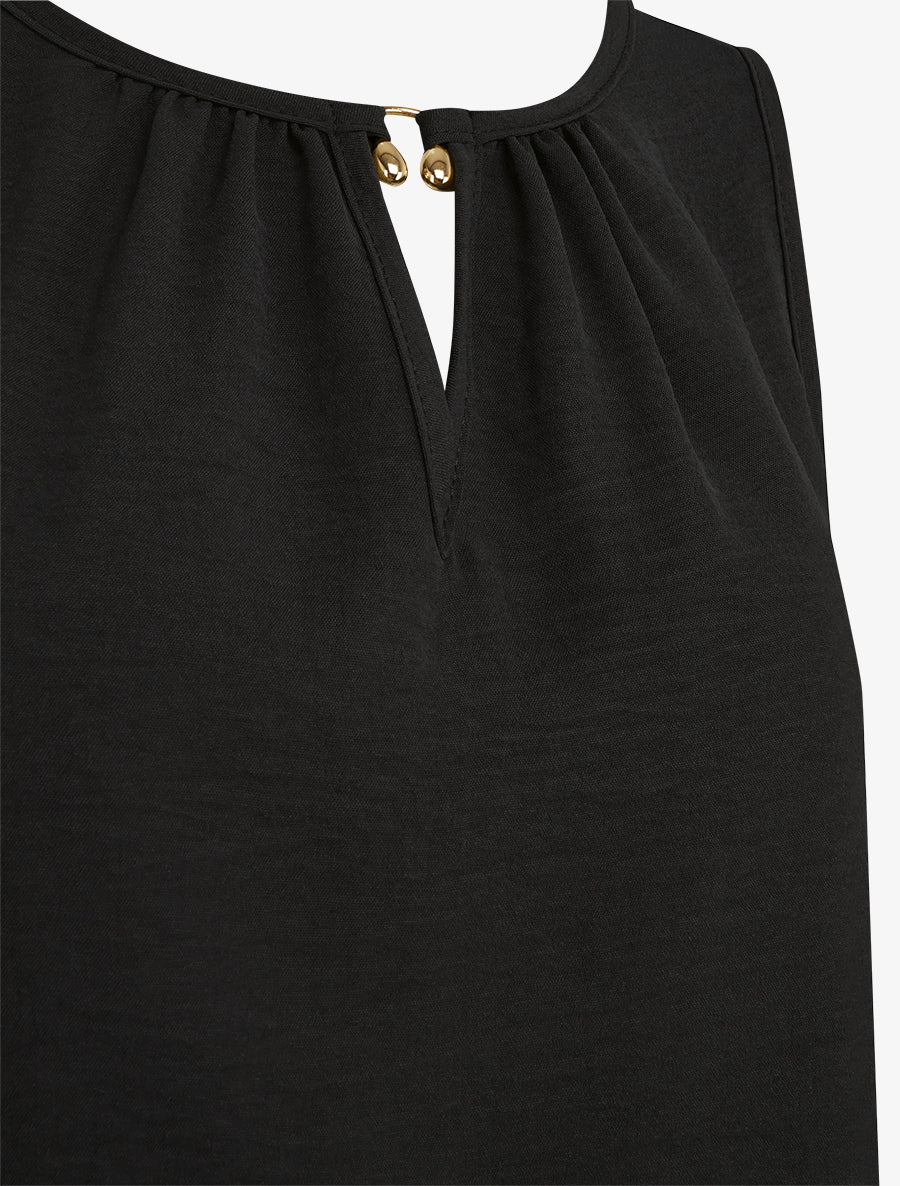 Elastische top met sierstuk. - Zwart - Image 3