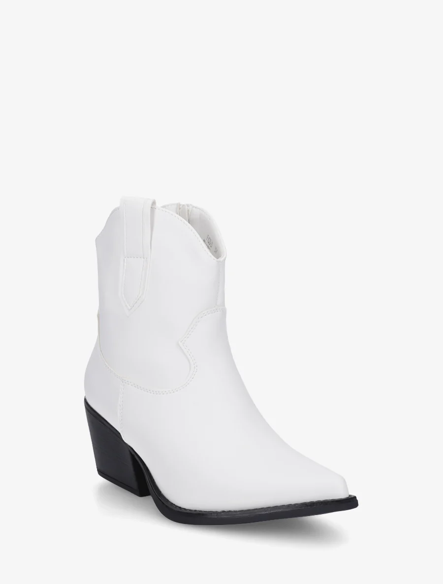 Enkelboots in cowboylaarsstijl van imitatieleer - Wit - Image 2