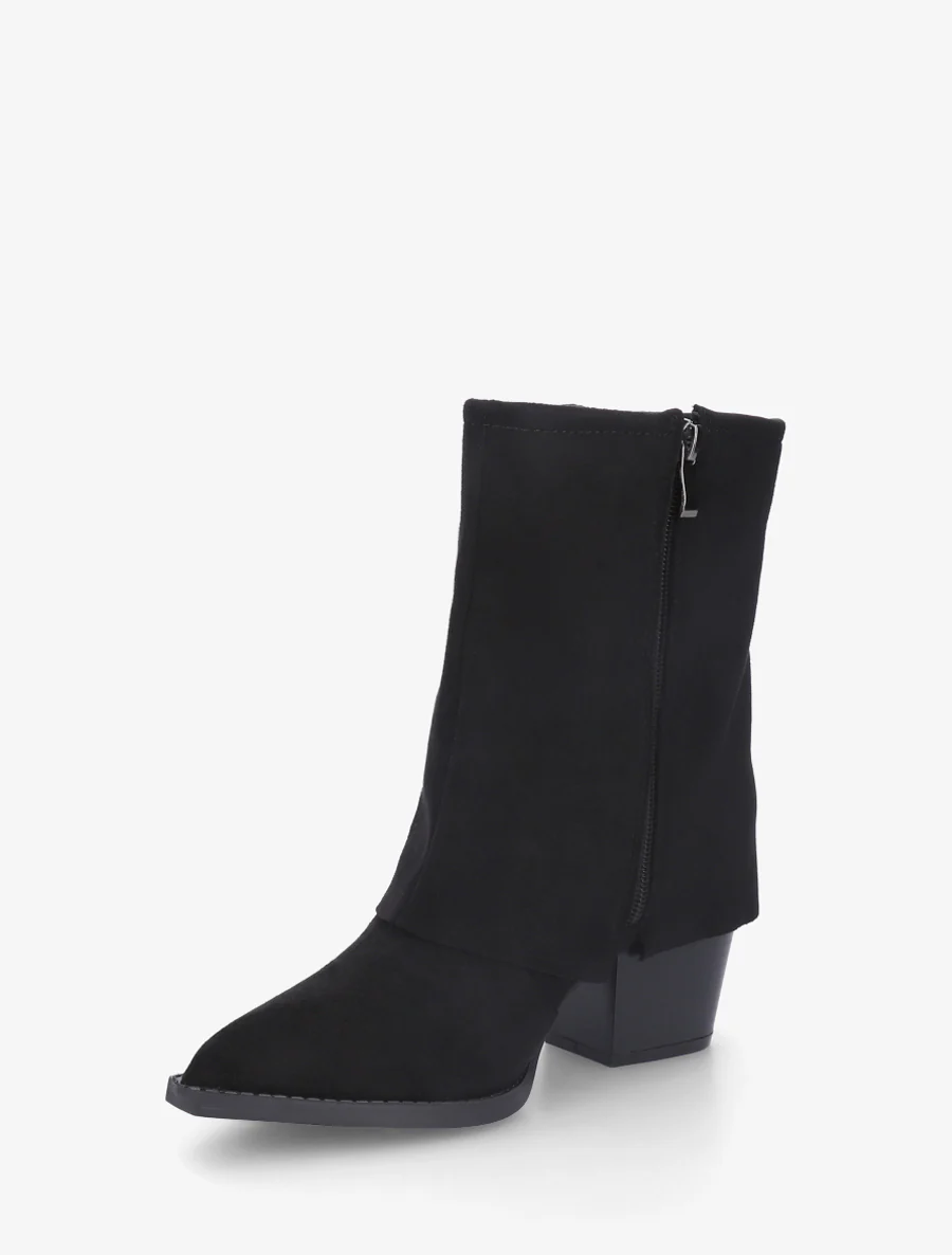 Enkellaarsjes in cowboylaarsstijl met fantasieborduursels - Zwart - Image 3