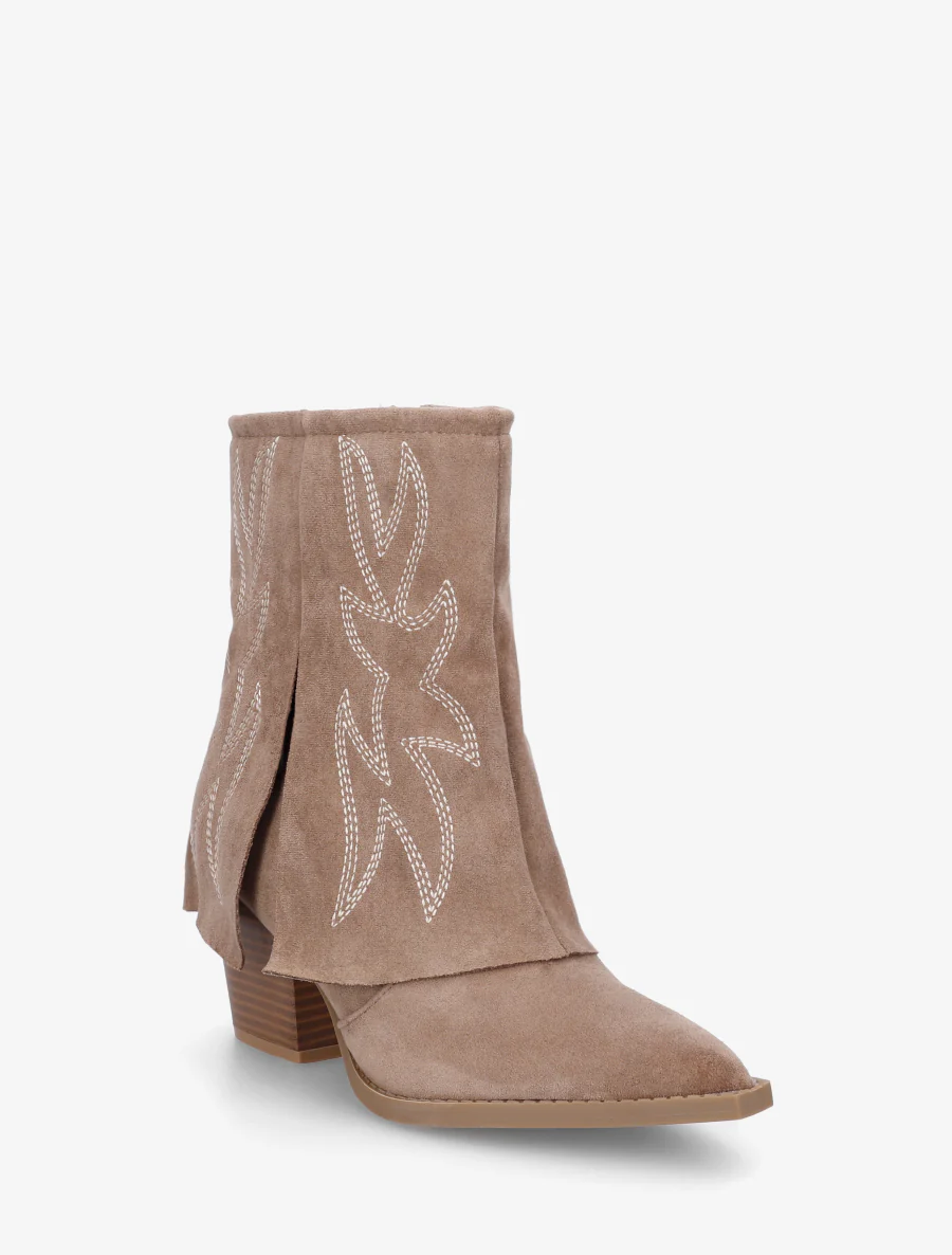 Enkellaarsjes in cowboylaarsstijl met fantasieborduursels - Mol - Image 2