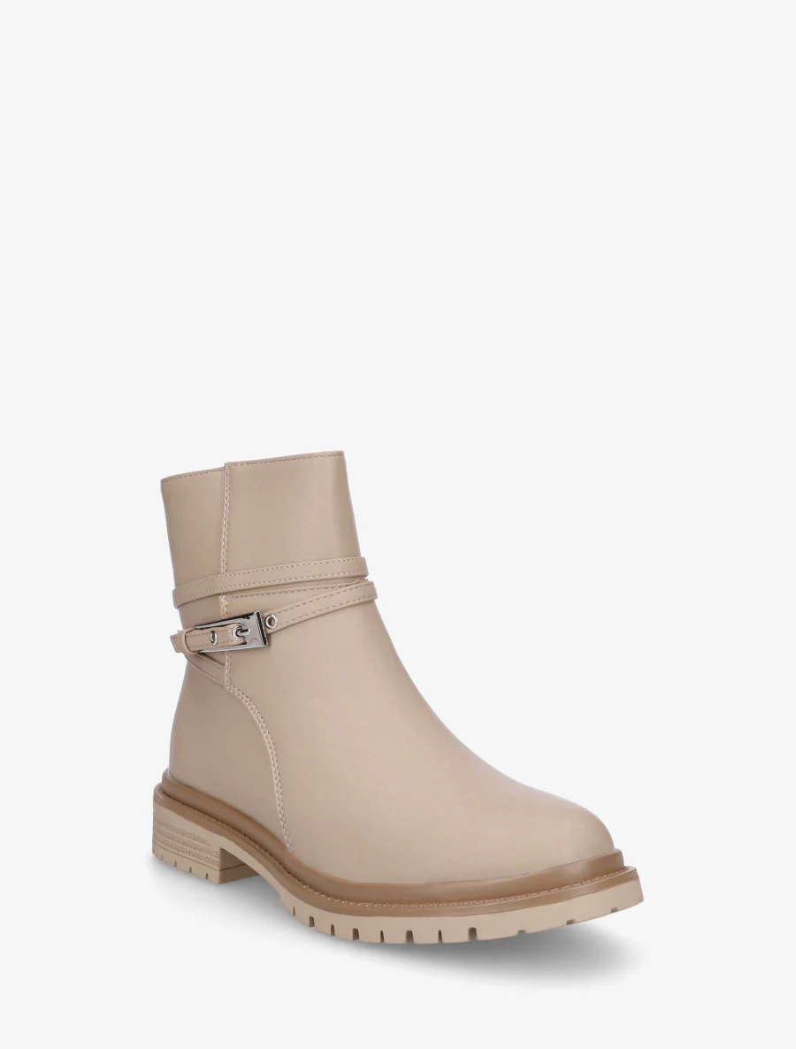 Enkellaarsjes met riempjes van imitatieleer - Beige - Image 2