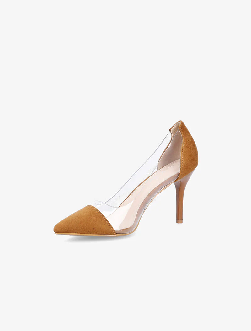 Pumps met opengewerkte kwartieren - camel - Image 4