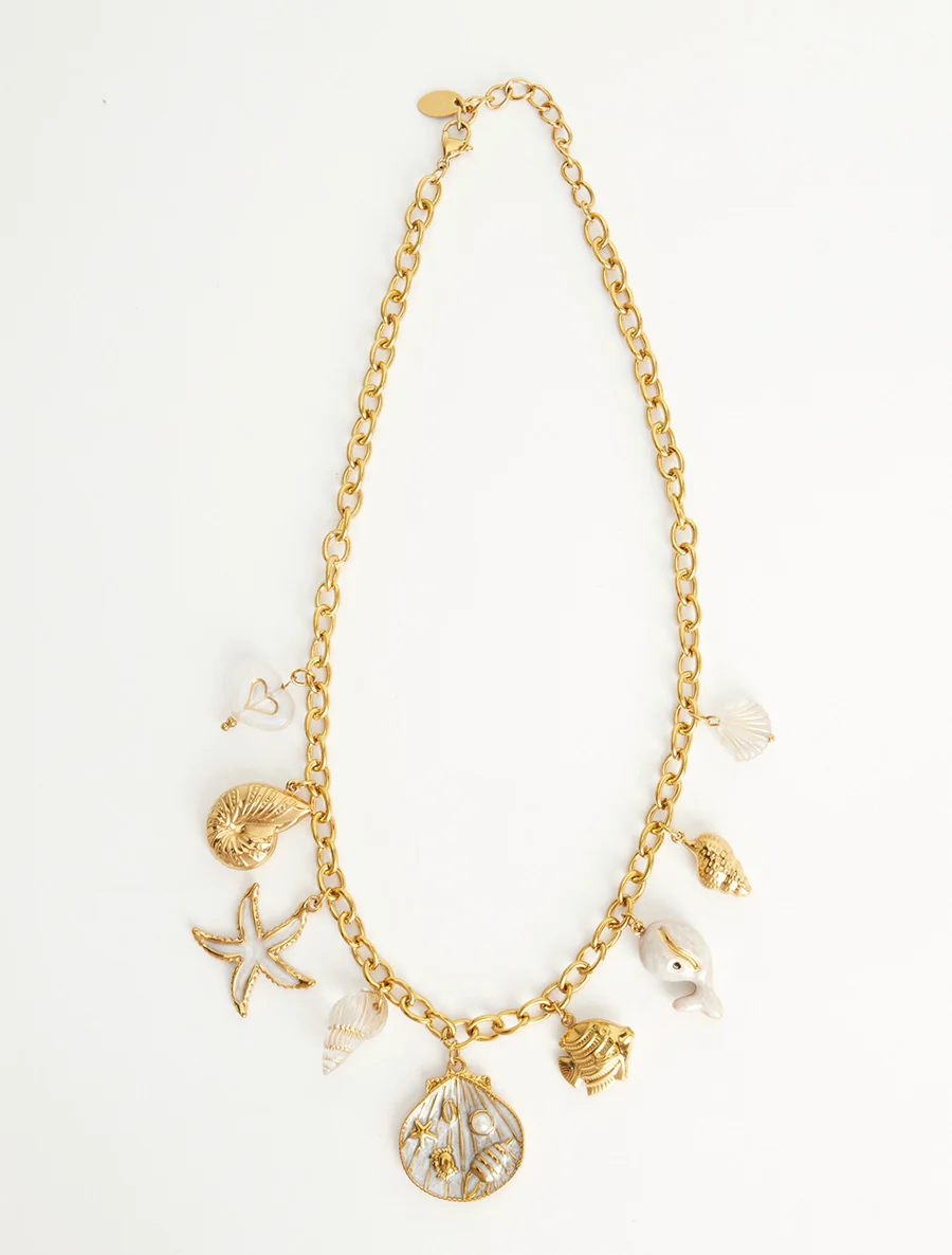 Fantasieketting met maritiem en hartmotief - Beige - Image 2