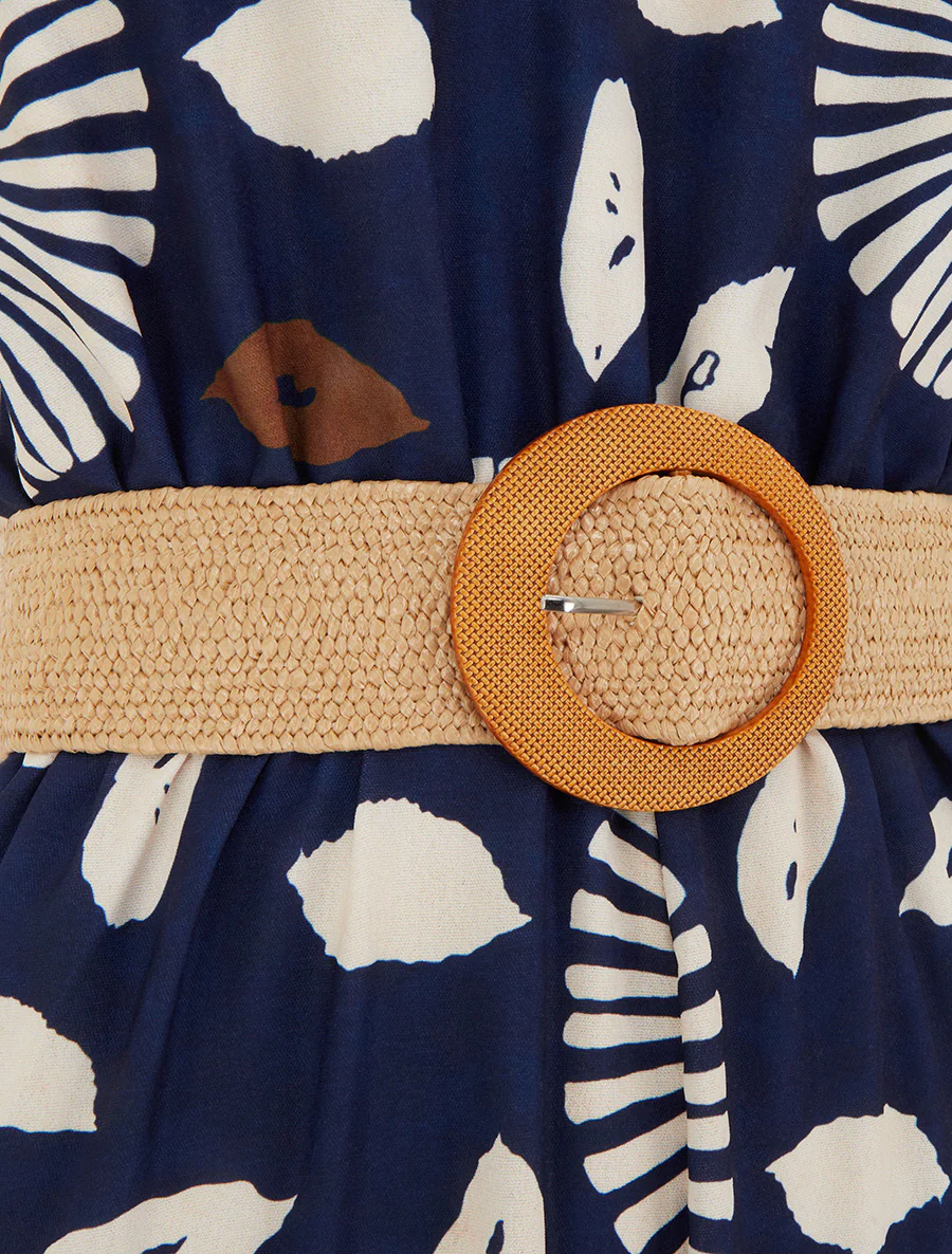 Fantasieprint jumpsuit met hartjesmotief en bandjes - Marine - Image 3