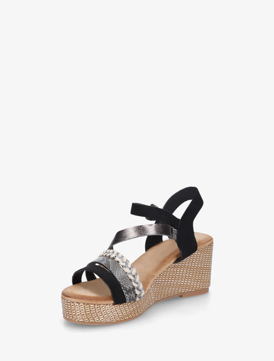 Fantasierijke sandalen met meerdere bandjes - Zwart - Image 3