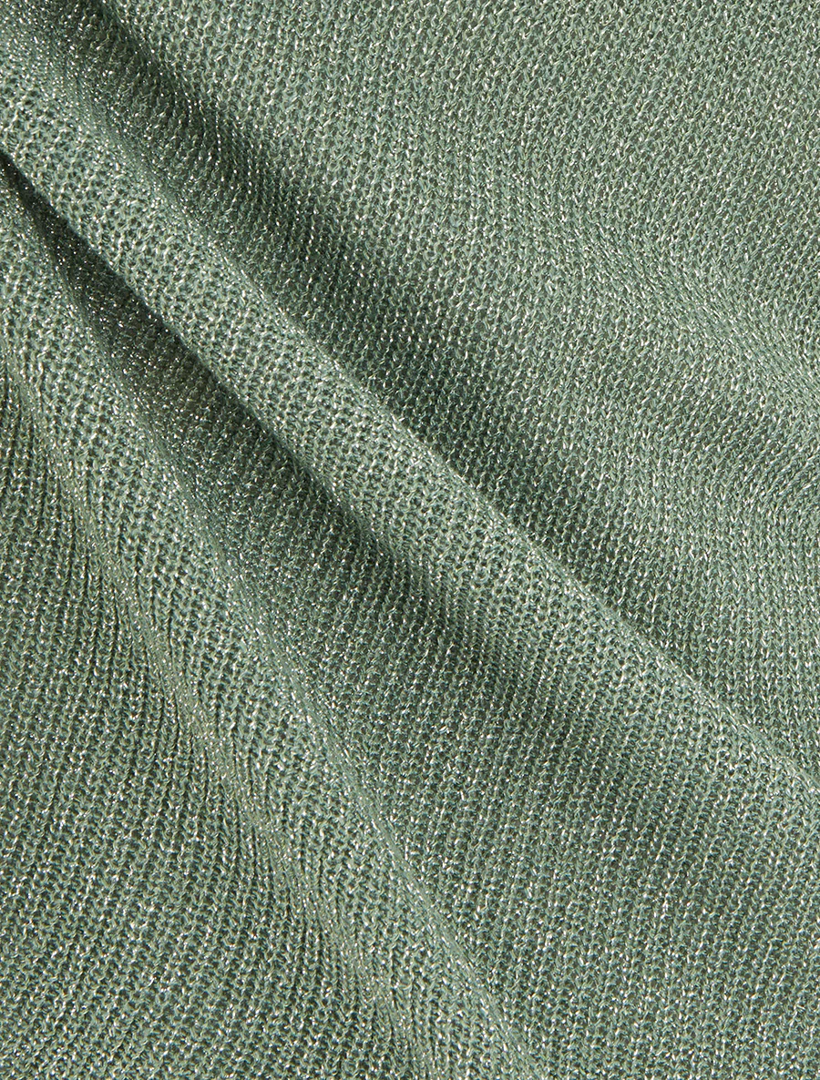Fijn gebreide tanktop met glinsterend detail - Kaki - Image 3