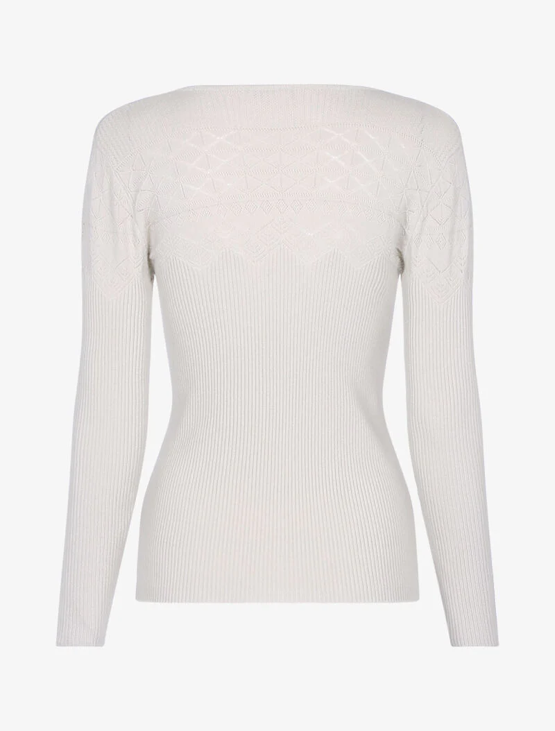 Trui met geometrische details - beige - Image 2