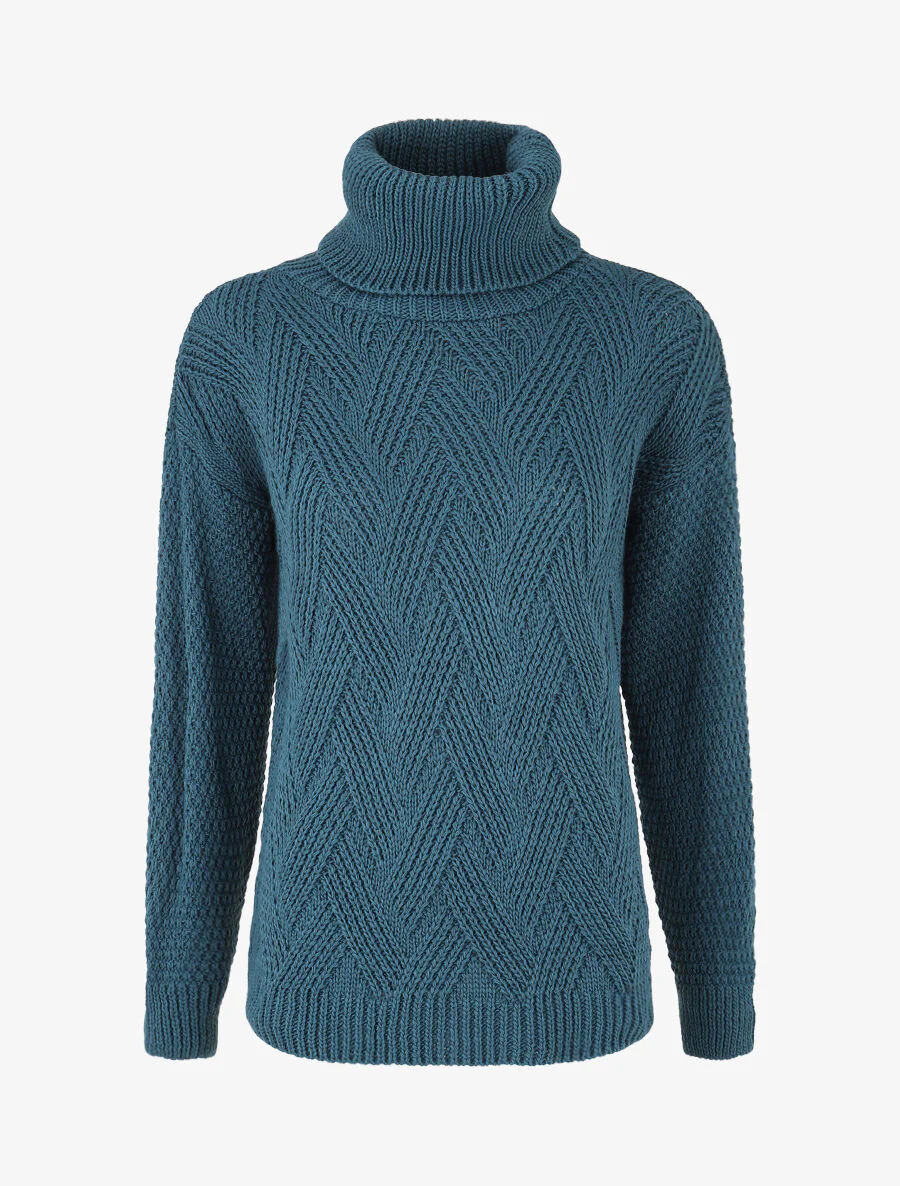 Gebreide effen coltrui - Eend blauw