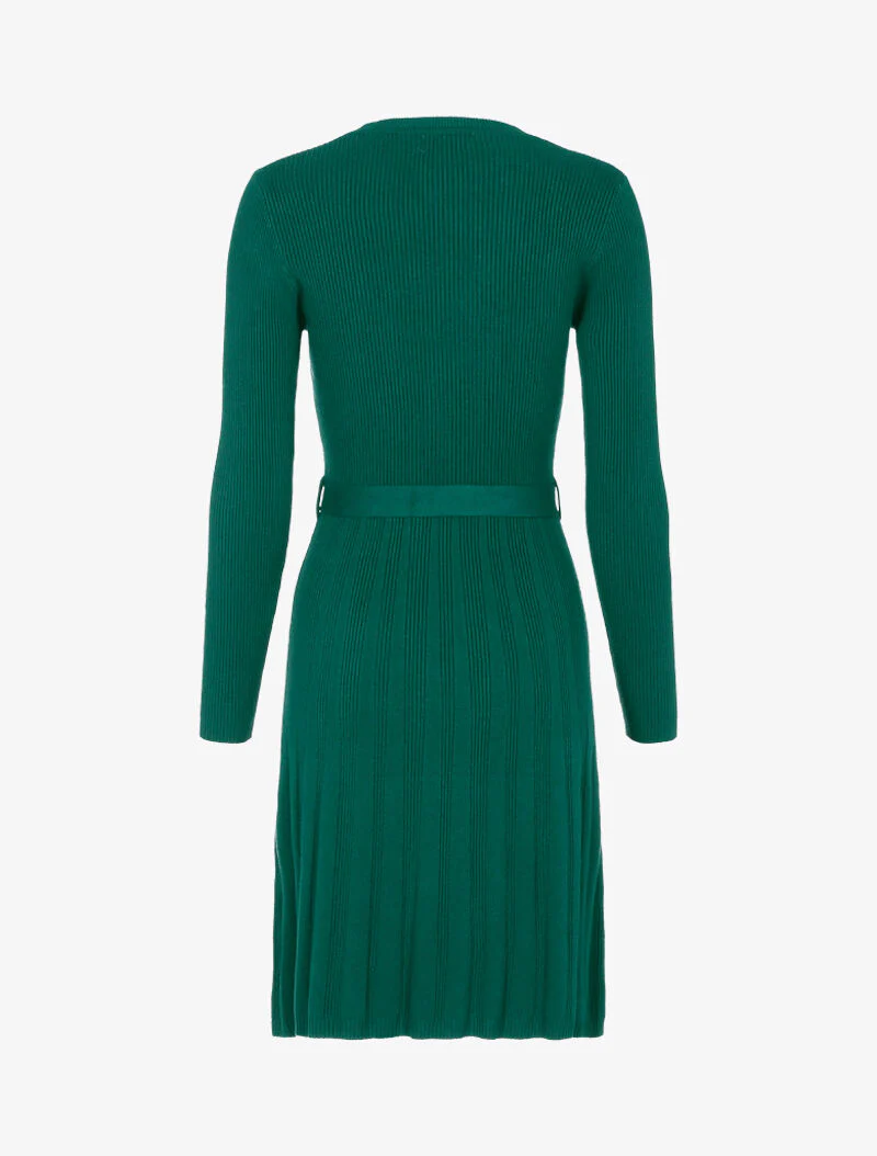 Gebreide trui jurk met schommelrok - groen - Image 2
