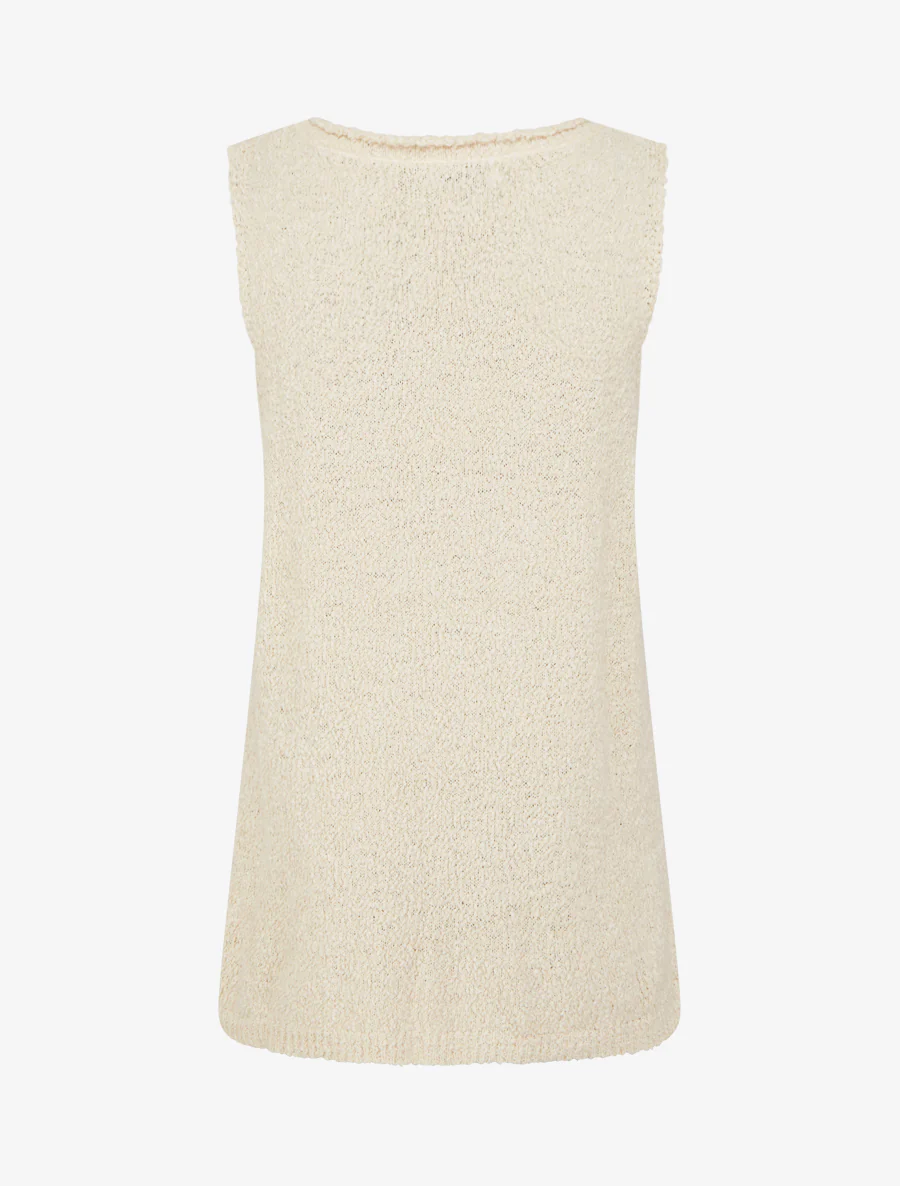 Gebreide tanktop in schapenvachtstijl - Ecru - Image 2