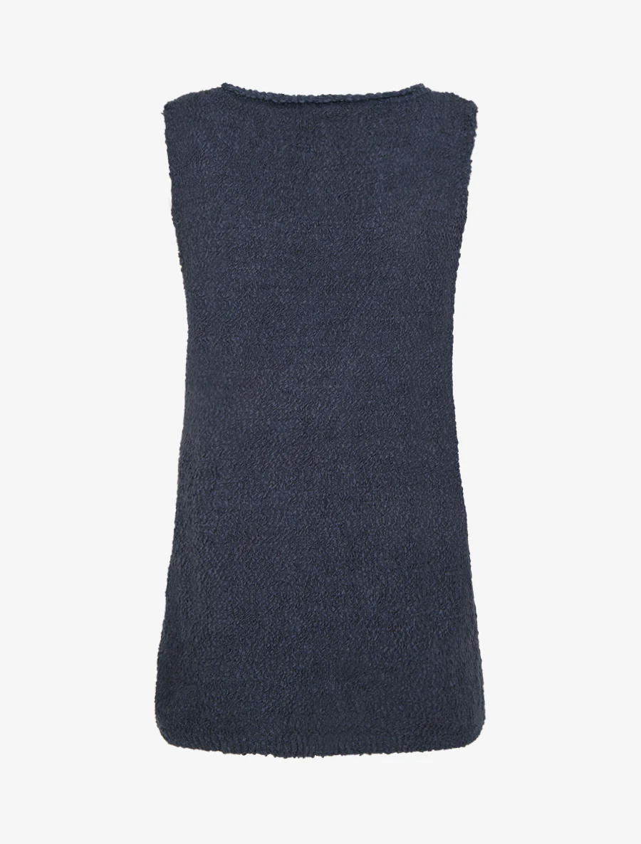 Gebreide tanktop in schapenvachtstijl - Marine - Image 2