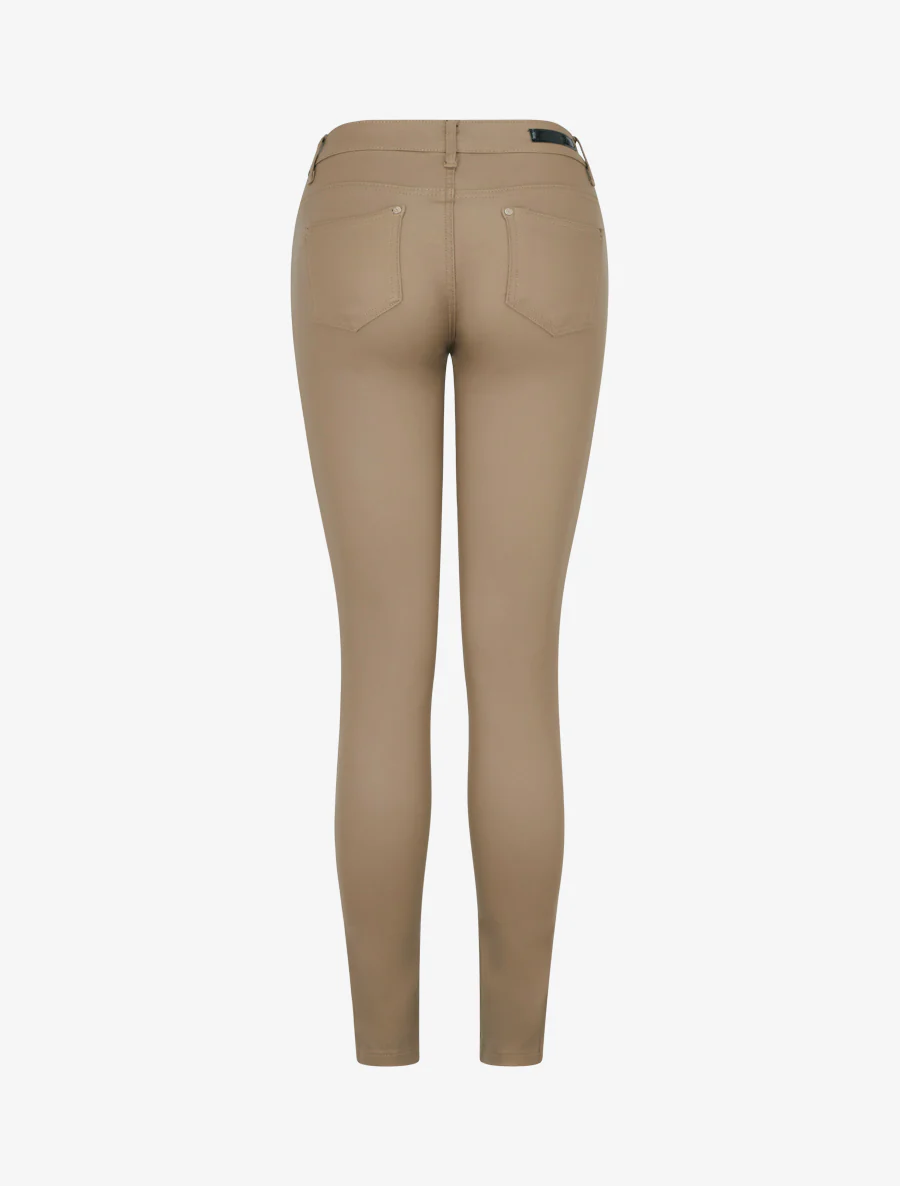 Gecoate skinny jeans met normale taille - Beige - Image 2