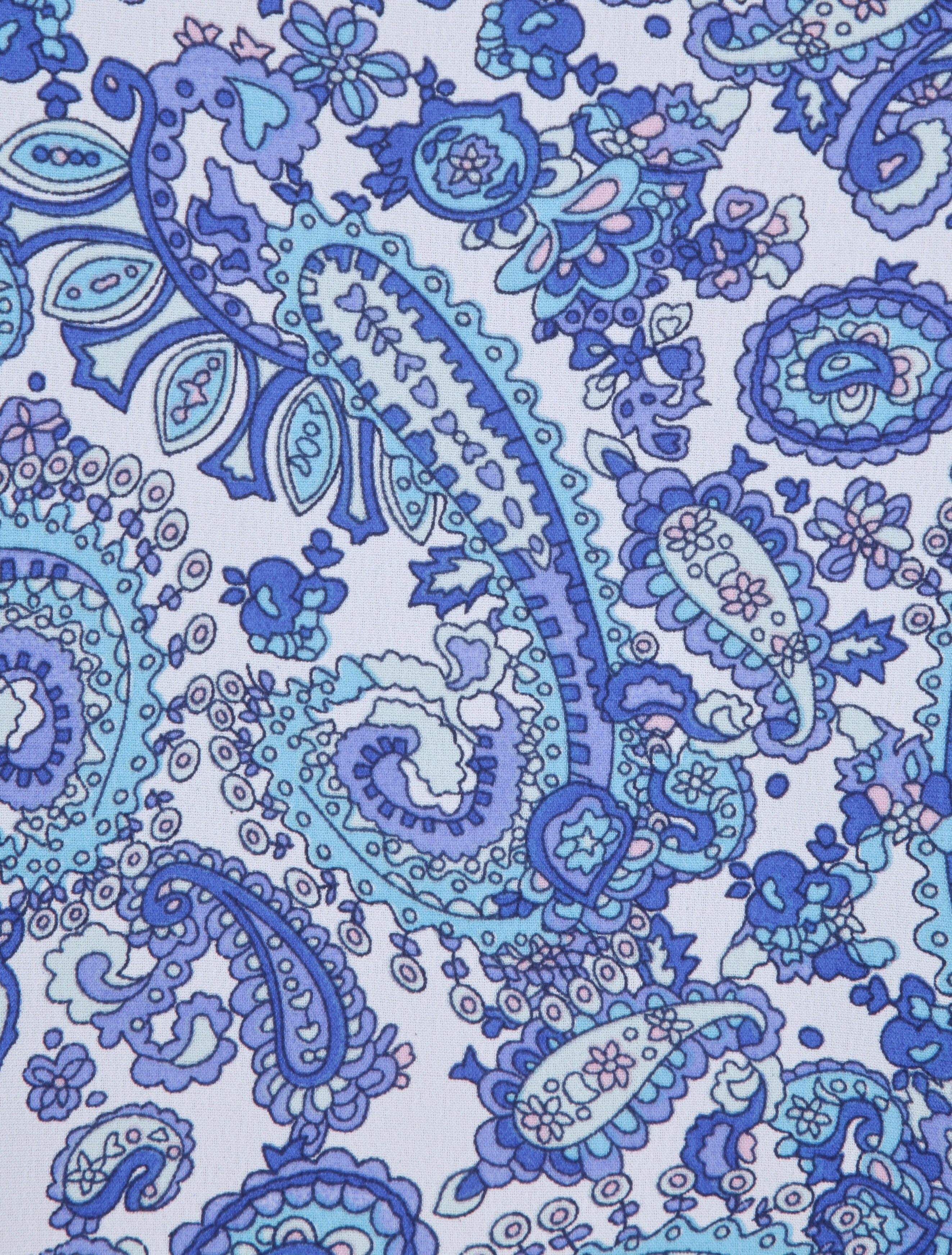 Gedrukte mozaïek top met gevlochten bandjes - Blauw - Image 3