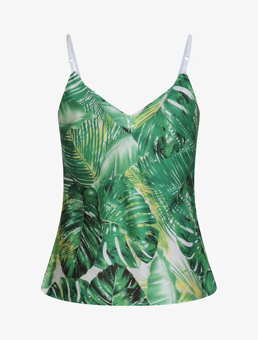 Gedrukte topbladeren van palmbomen en bananenbomen - Groen - Image 2