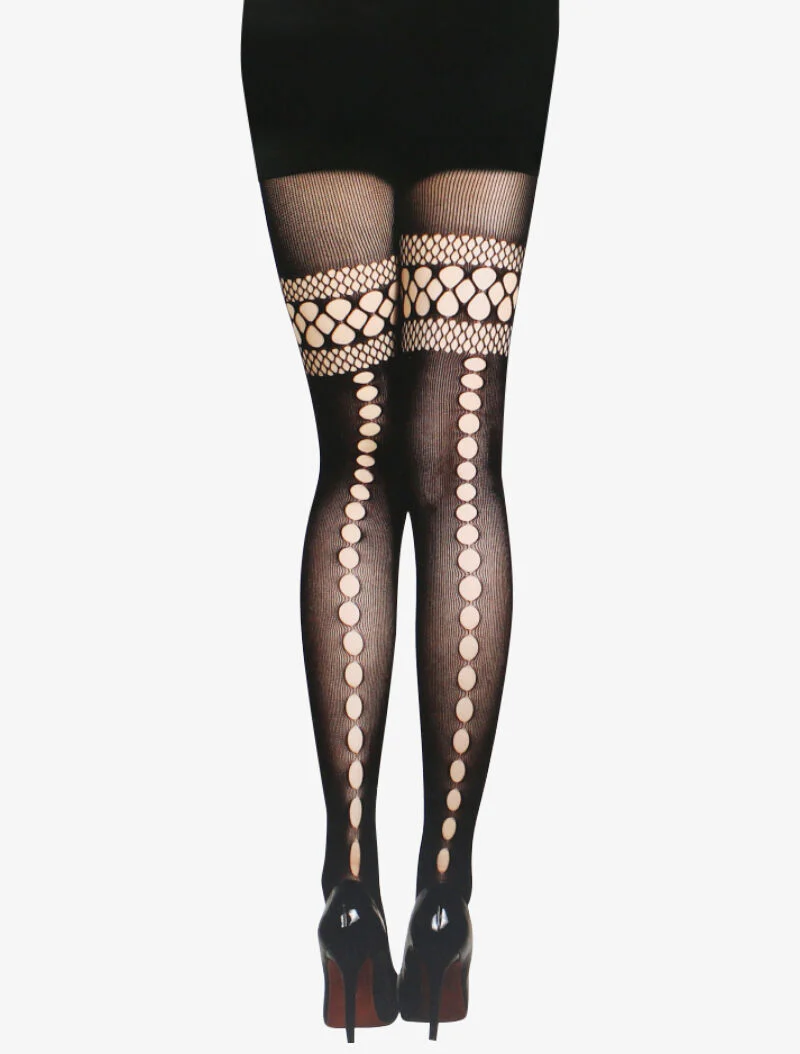 Netpanty's met opengewerkte plekken - zwart