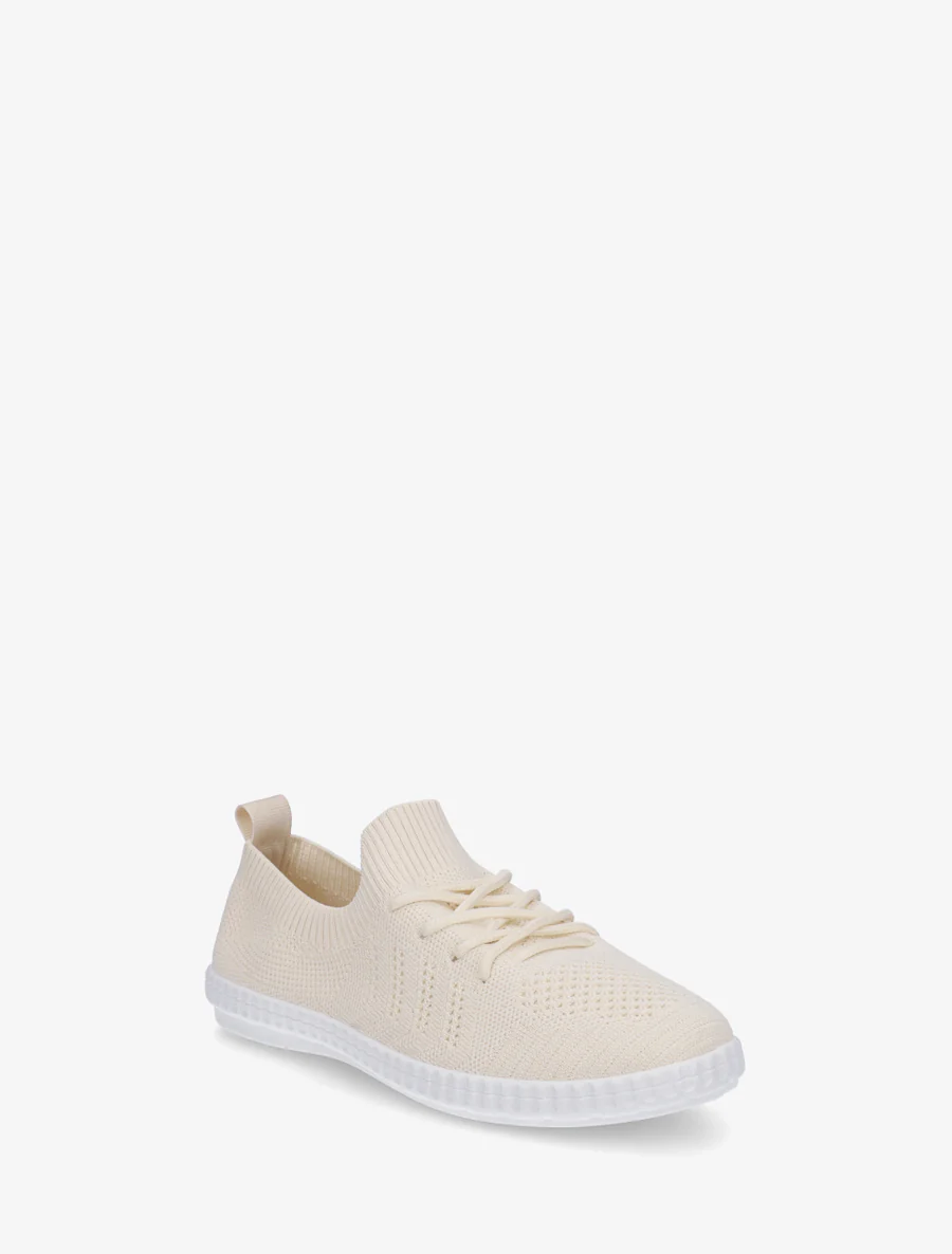 Gehaakte stoffen tennisschoenen - Beige - Image 2