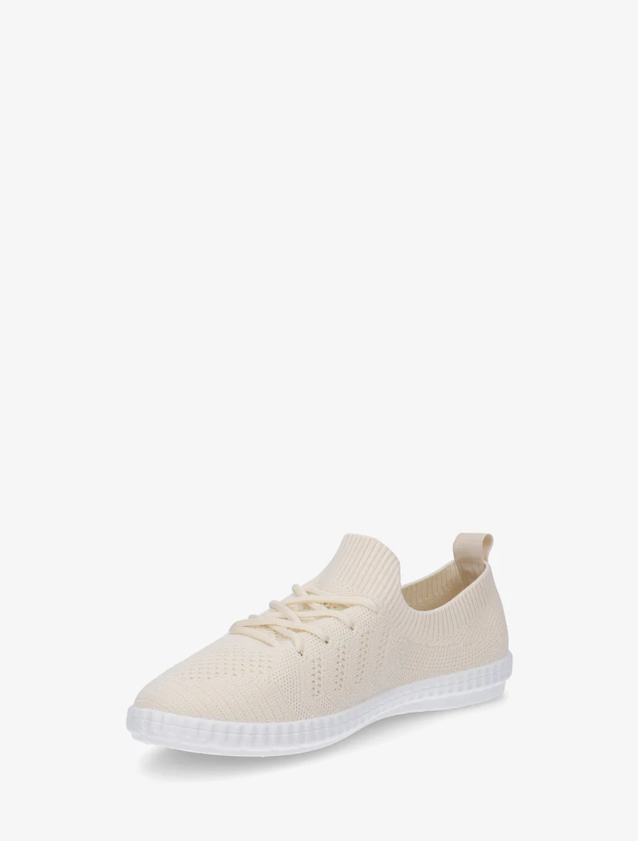Gehaakte stoffen tennisschoenen - Beige - Image 3