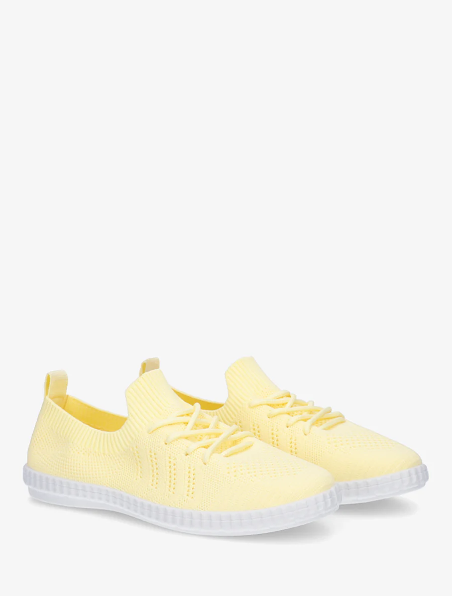 Gehaakte stoffen tennisschoenen - Geel - Image 4