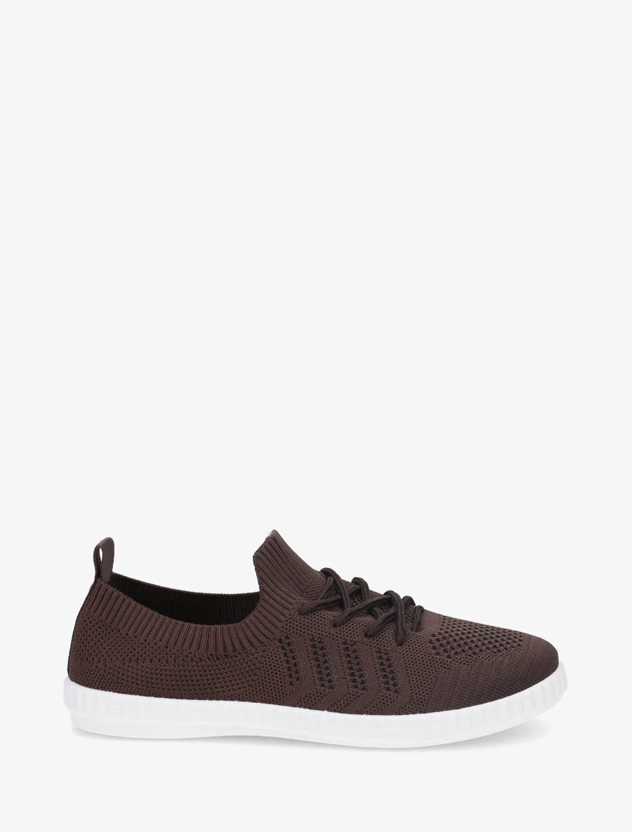 Gehaakte stoffen tennisschoenen - Bruin