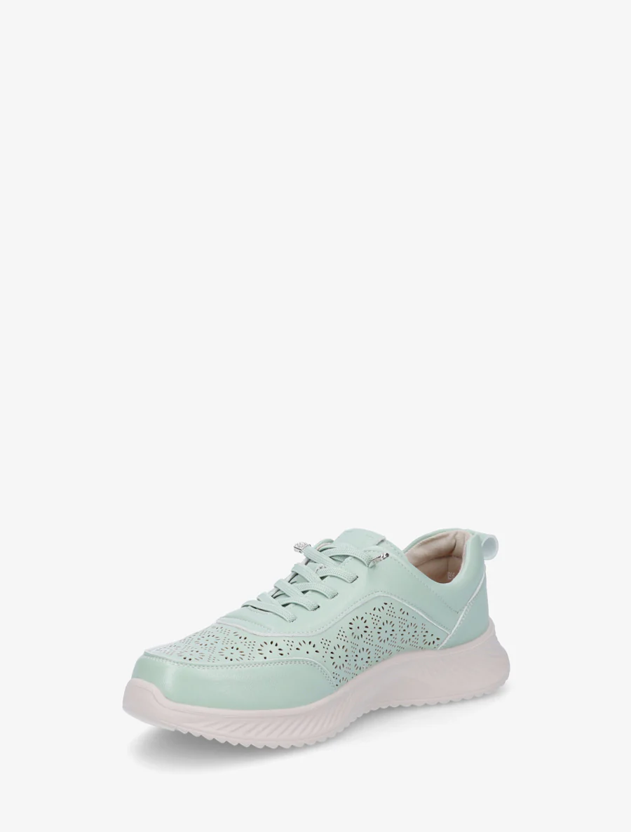 Geperforeerde sneakers met fantasiepatroon - Watergroen - Image 3