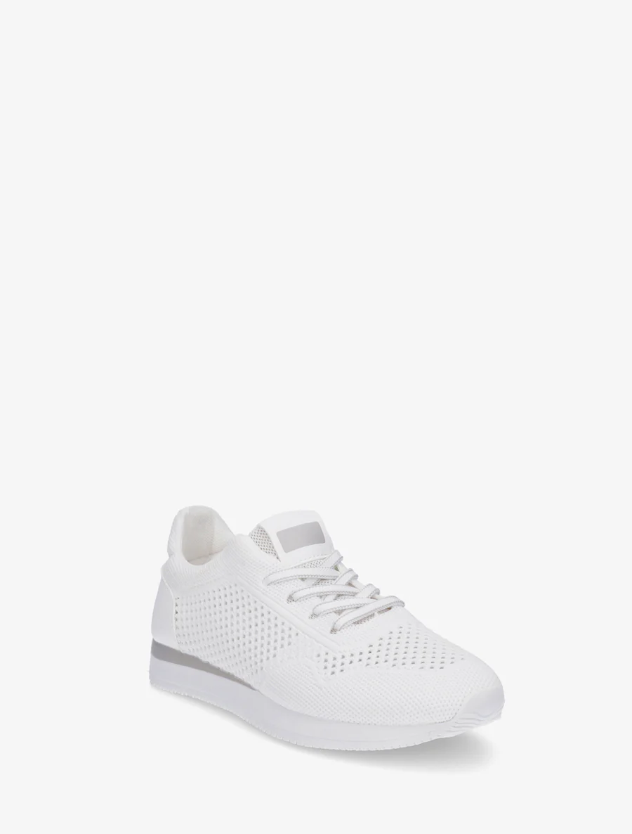 Geperforeerde stoffen sneakers - Wit - Image 2