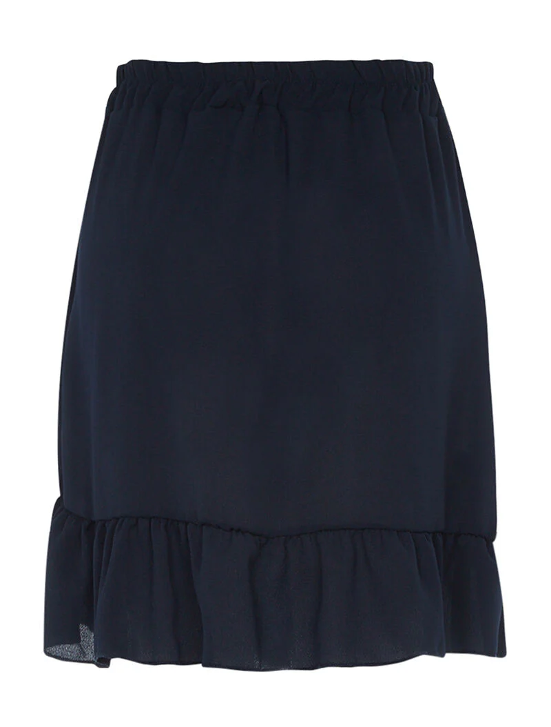Rok van mousseline met ruches - marineblauw - Image 2