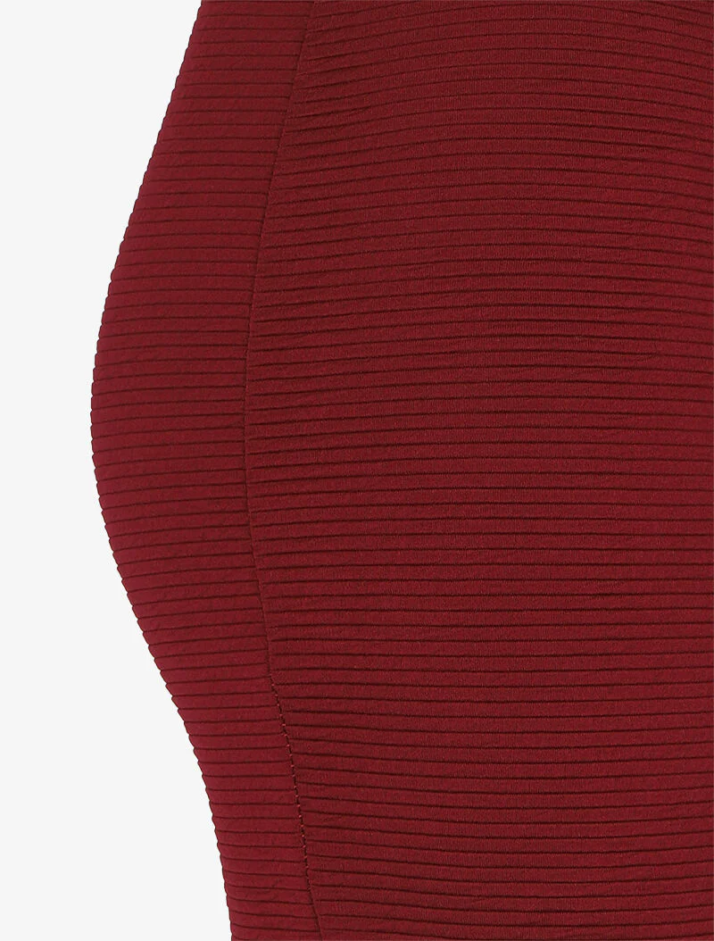 Geribde rok met hoge taille - Bordeaux - Image 3