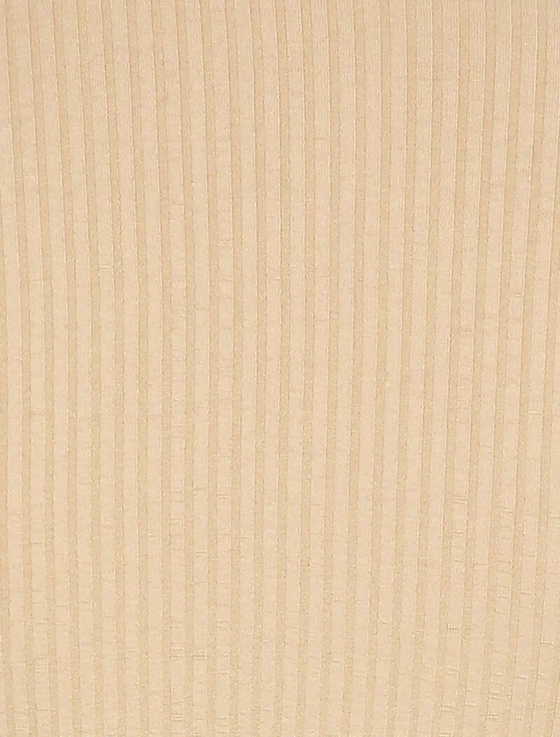 Geribd lichaam met opstaande kraag - Beige - Image 3