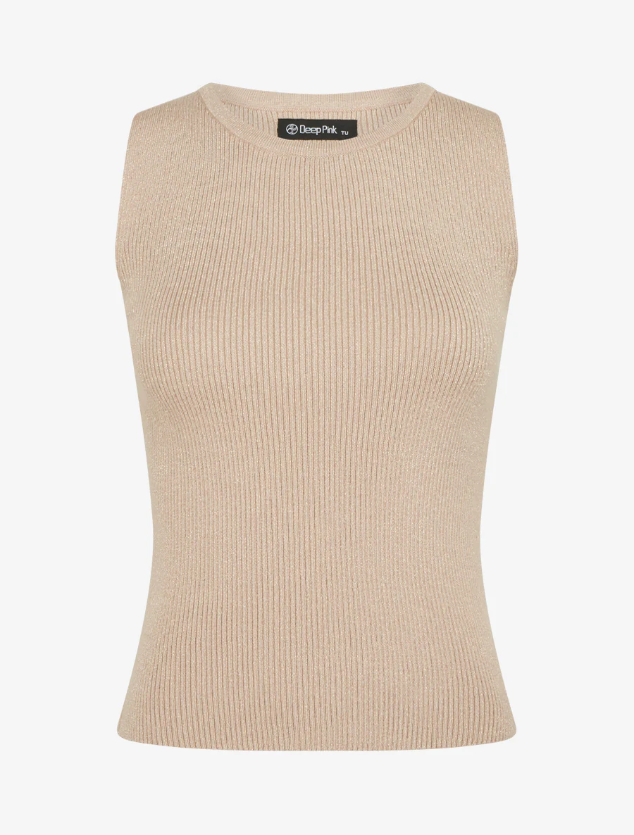 Geribd hemd met iriserende glans, aansluitende pasvorm - Beige - Image 2
