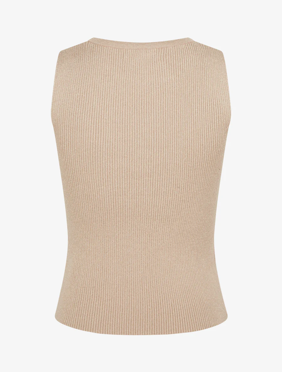Geribd hemd met iriserende glans, aansluitende pasvorm - Beige - Image 3