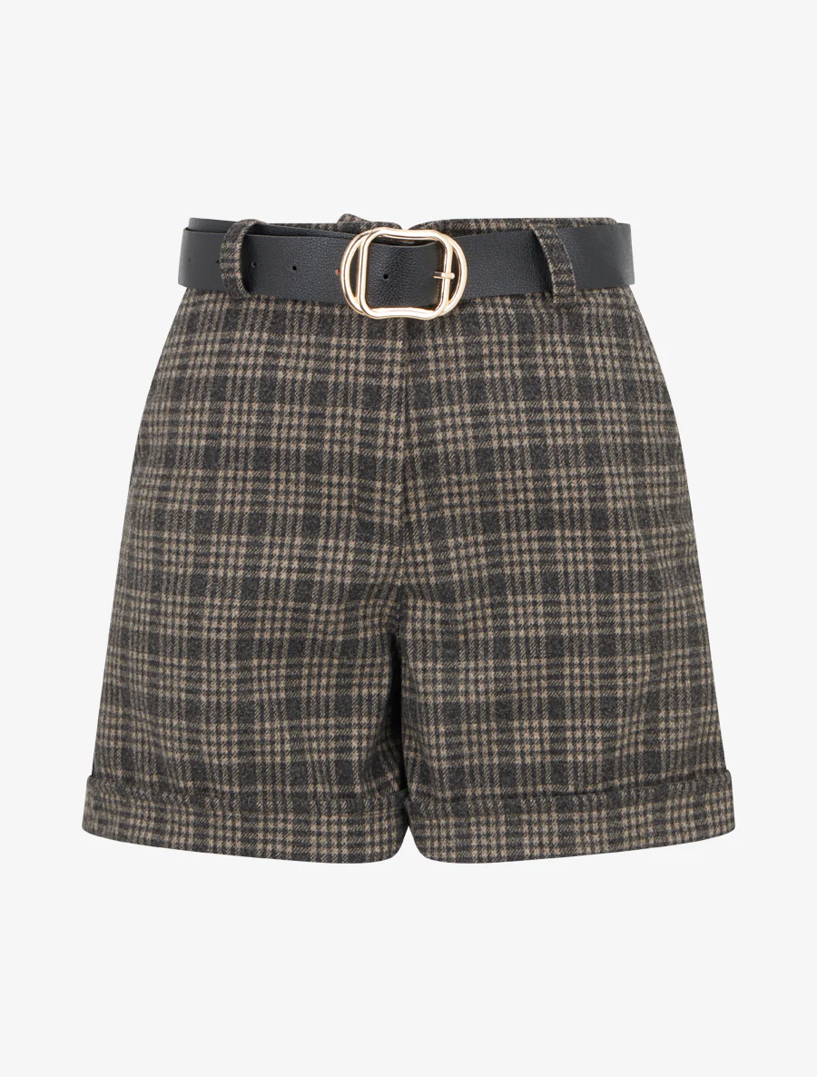 Geruite opgerolde short - Mol
