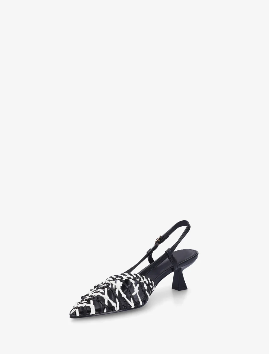 Gevlochten pumps van imitatieleer - Zwart - Image 3