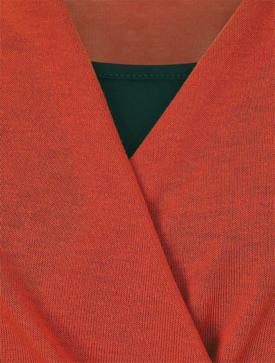 Gevoerde hoodie - Roest - Image 3